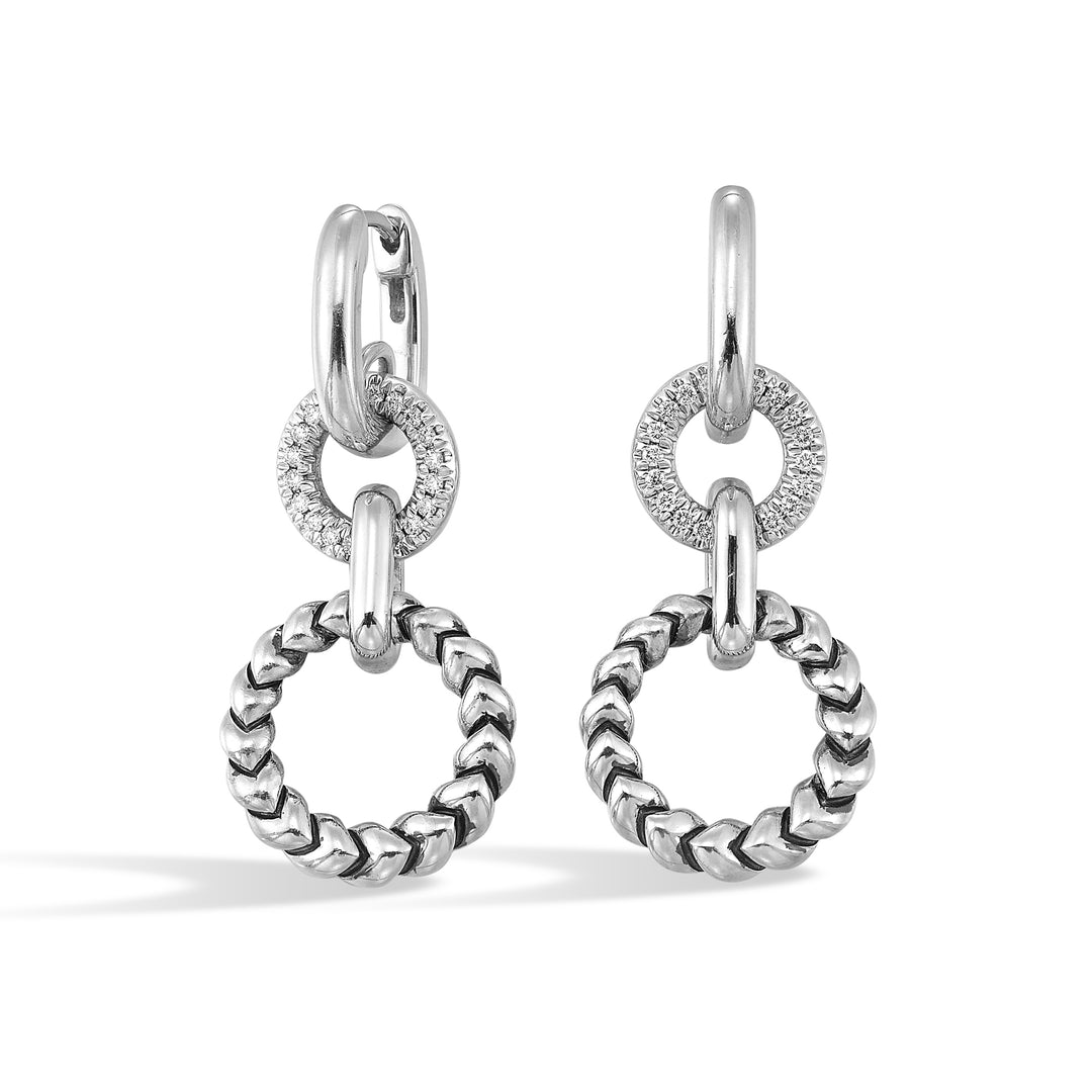 Gold Silver White Yellow Diamond 1/4Ctw Earring