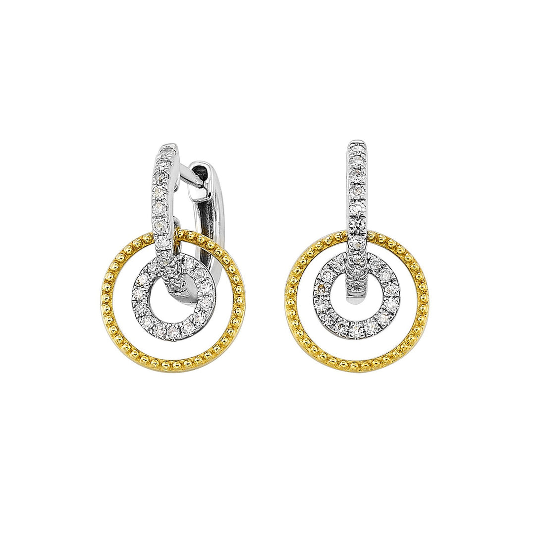 10Kt White Yellow Gold Diamond 1/5Ctw Earring