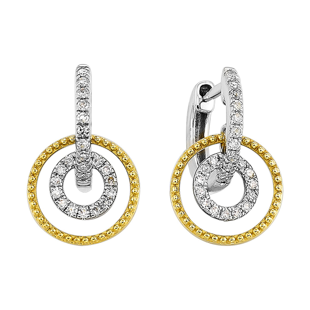 10Kt White Yellow Gold Diamond 1/5Ctw Earring