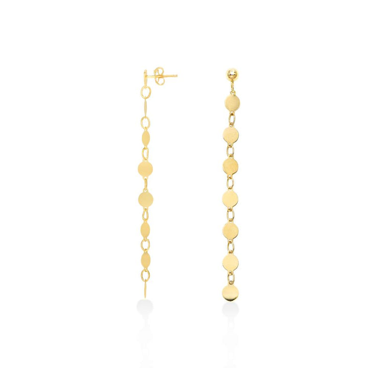 14K Gold Mirror Chain Drop Earring