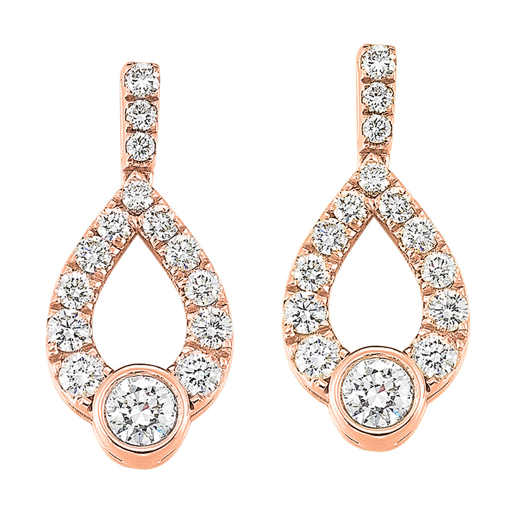14Kt Rose Gold Diamond 1/4Ctw Earring