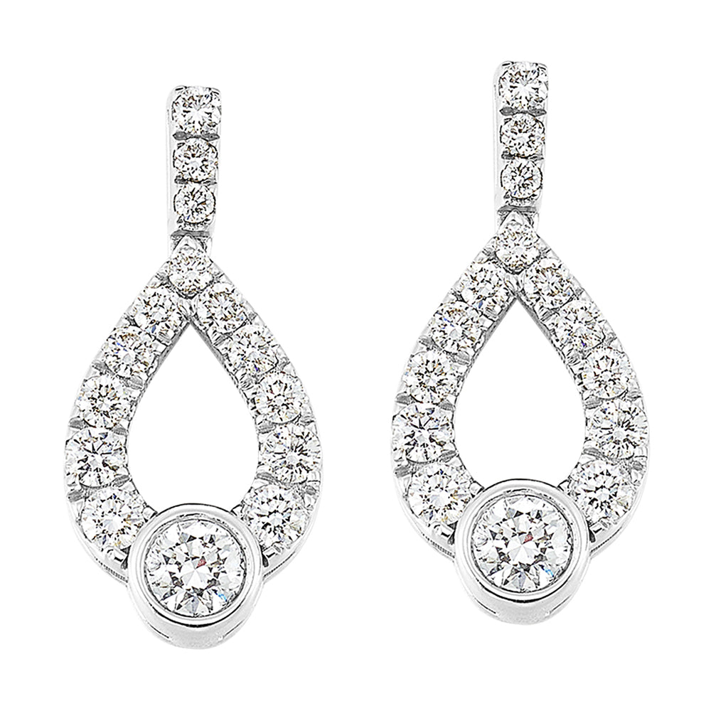 14Kt White Gold Diamond 1Ctw Earring
