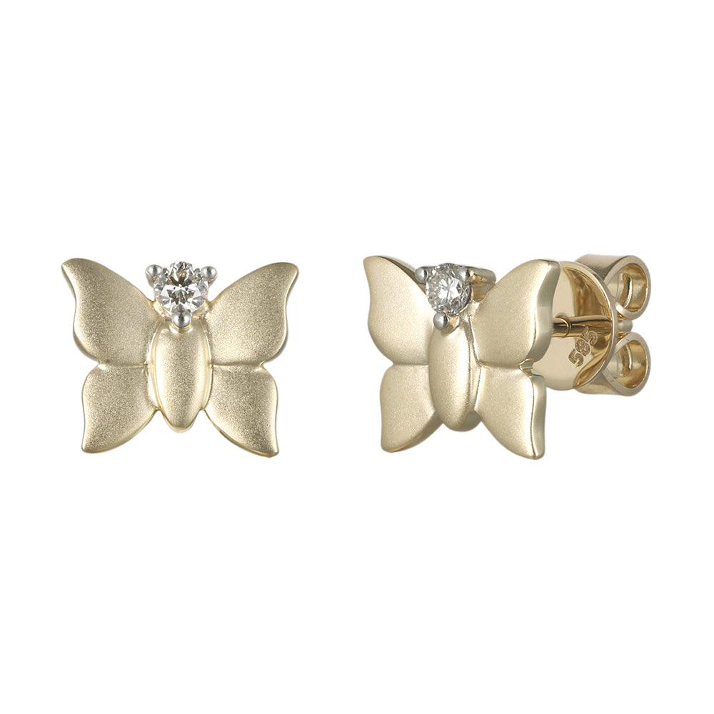 14Kt Yellow Gold Diamond 1/10Ctw Earring