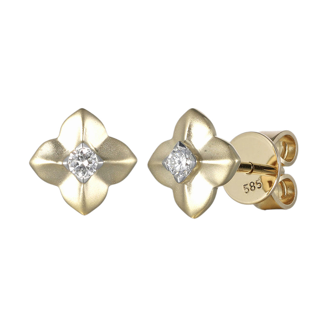 14Kt Yellow Gold Diamond 1/10Ctw Earring