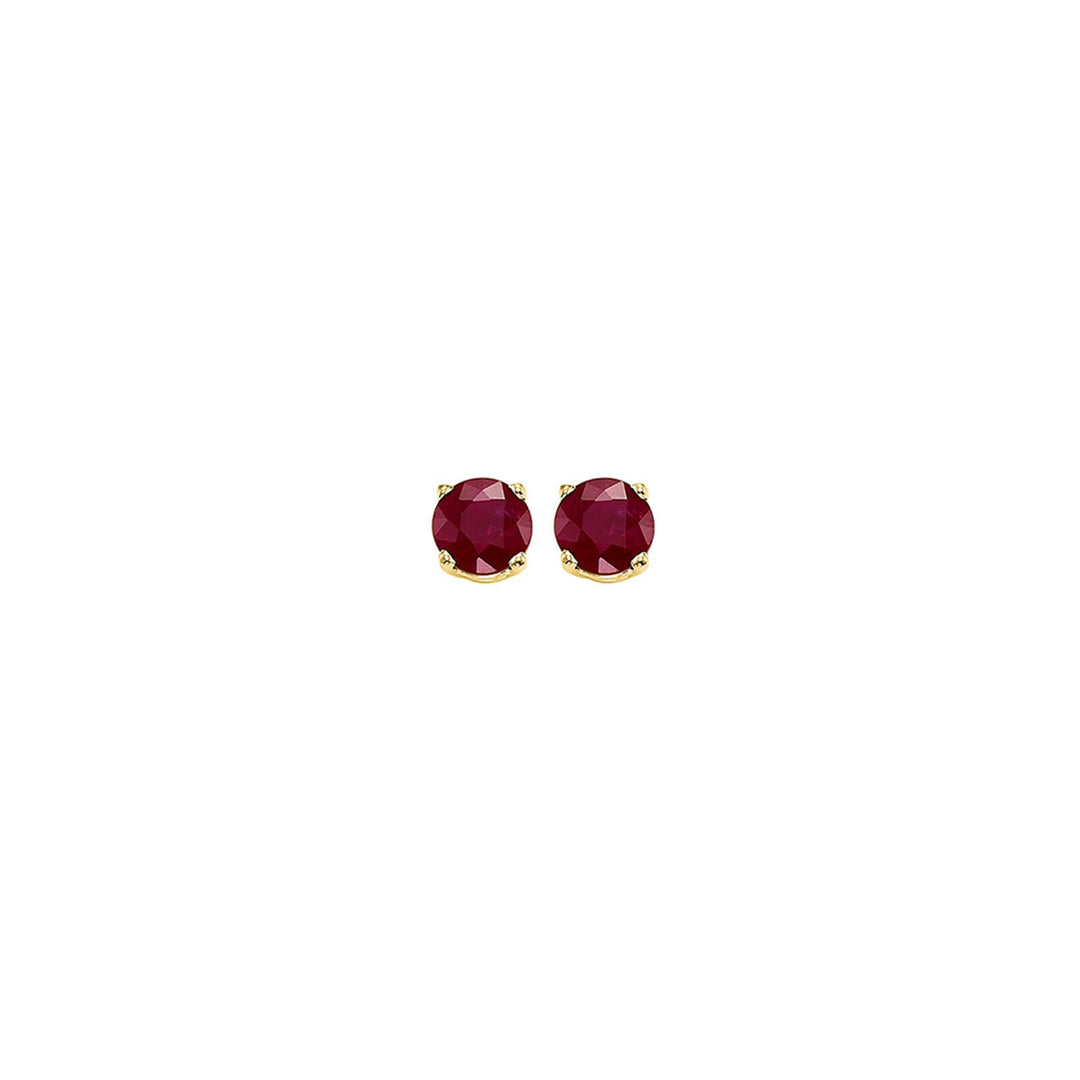 14Kt Yellow Gold  Ruby 1/4Ctw Earring