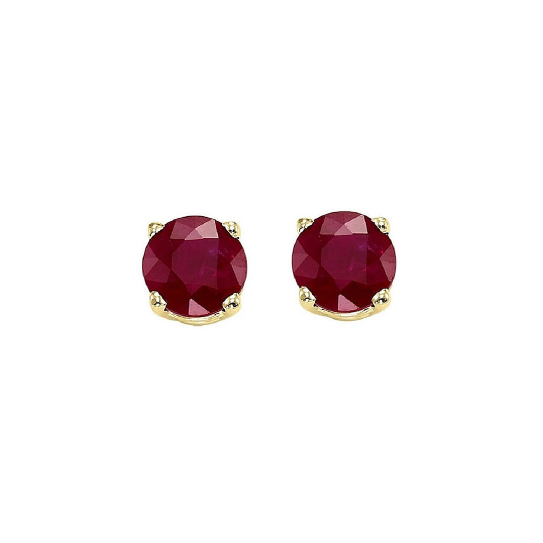 14Kt Yellow Gold Ruby 1Ctw Earring