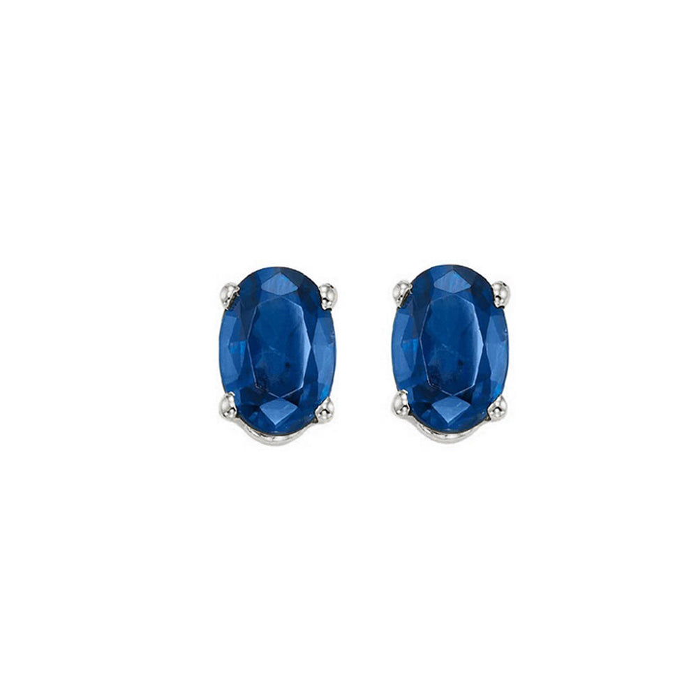 14Kt White Gold & Sapphire 1Ctw Earring