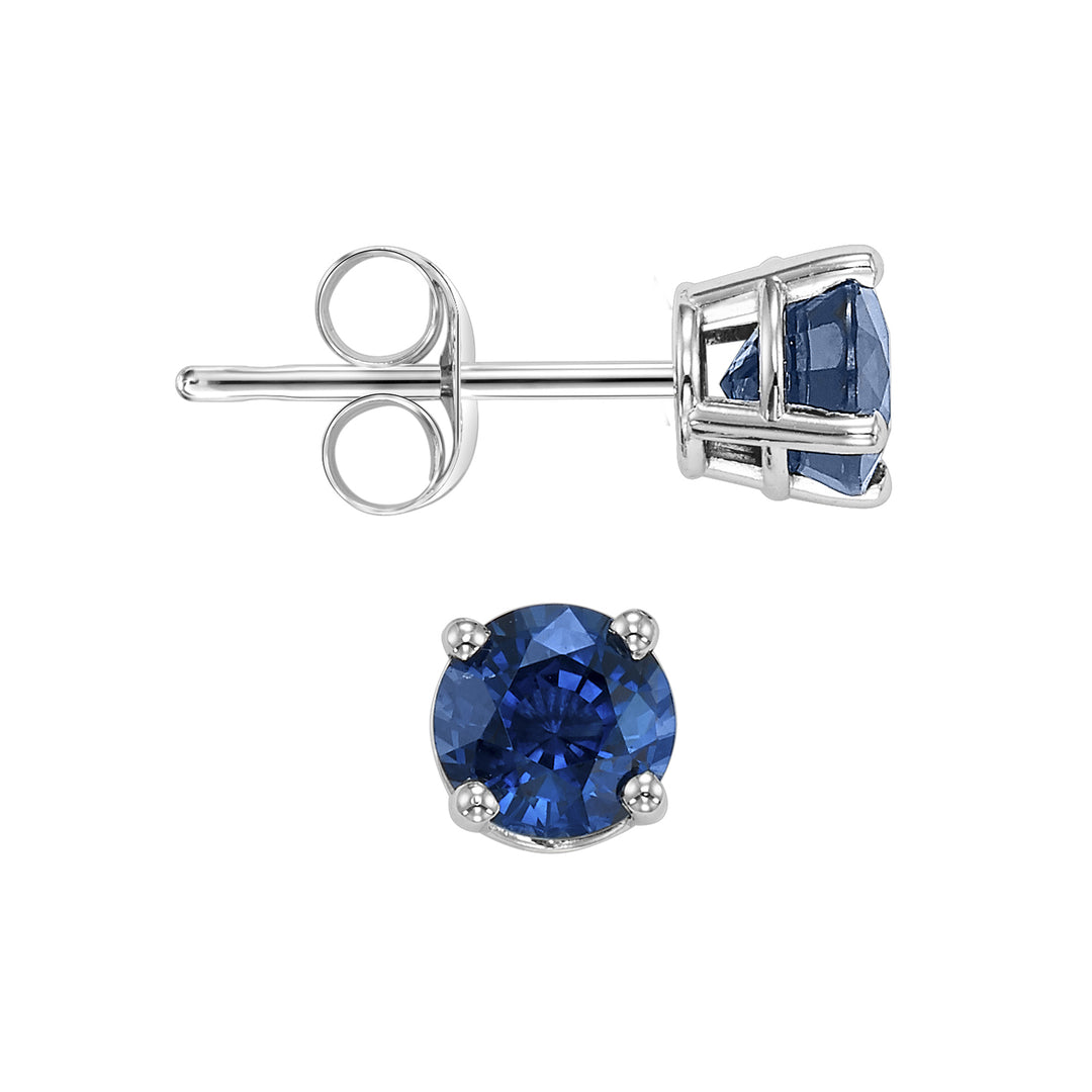 14Kt White Gold & Sapphire 7/8Ctw Earring