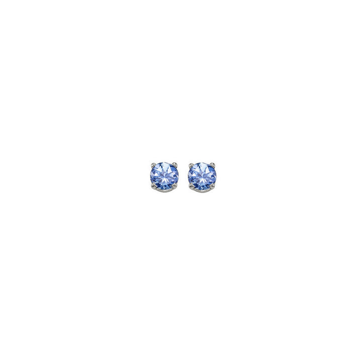 14Kt White Gold & Tanzanite 1/5Ctw Earring