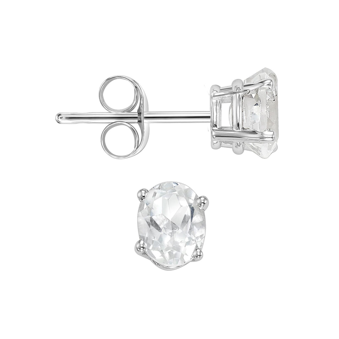 14Kt White Gold White Topaz 1/2Ctw Earring