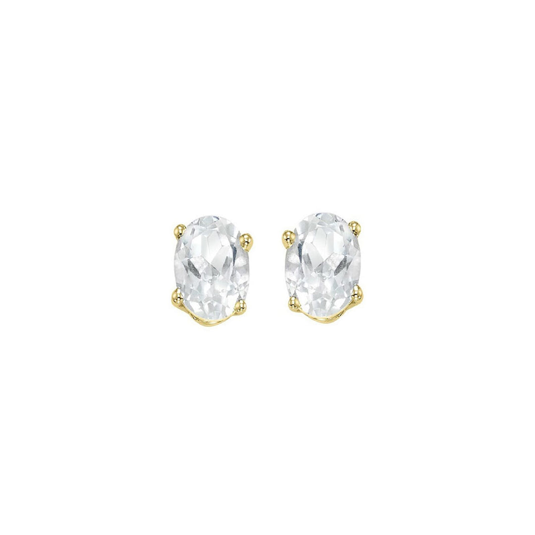 14Kt Yellow Gold White Topaz 1/2Ctw Earring