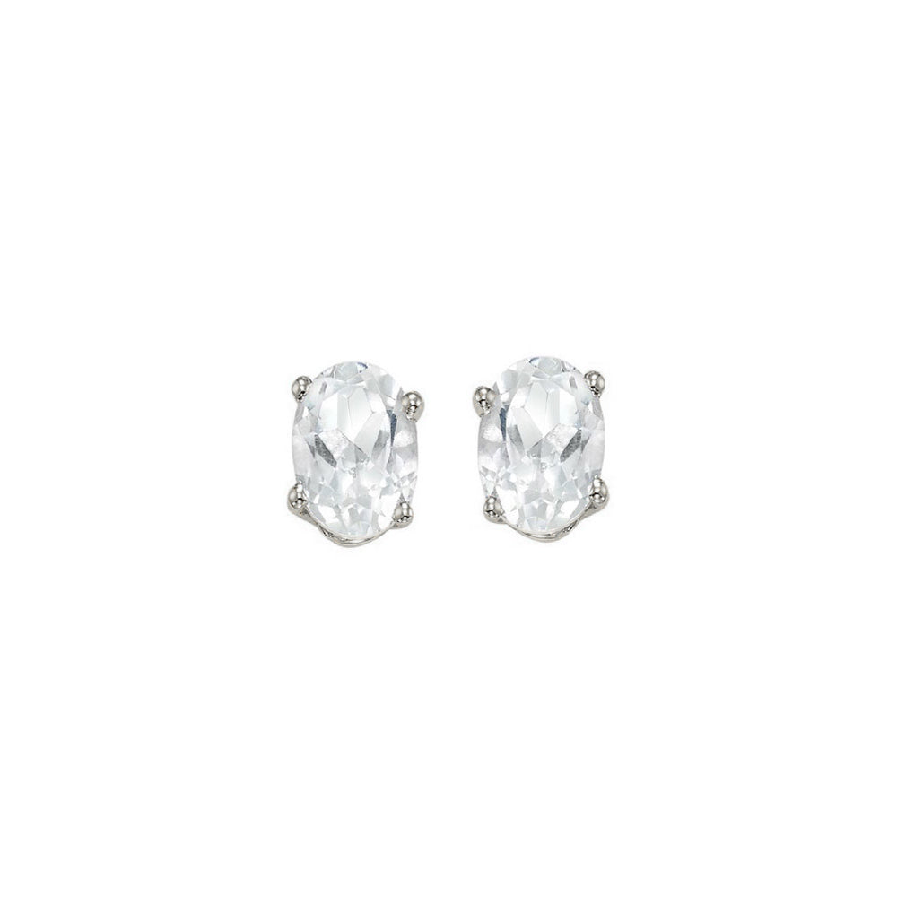 14Kt White Gold & White Topaz 1/2Ctw Earring