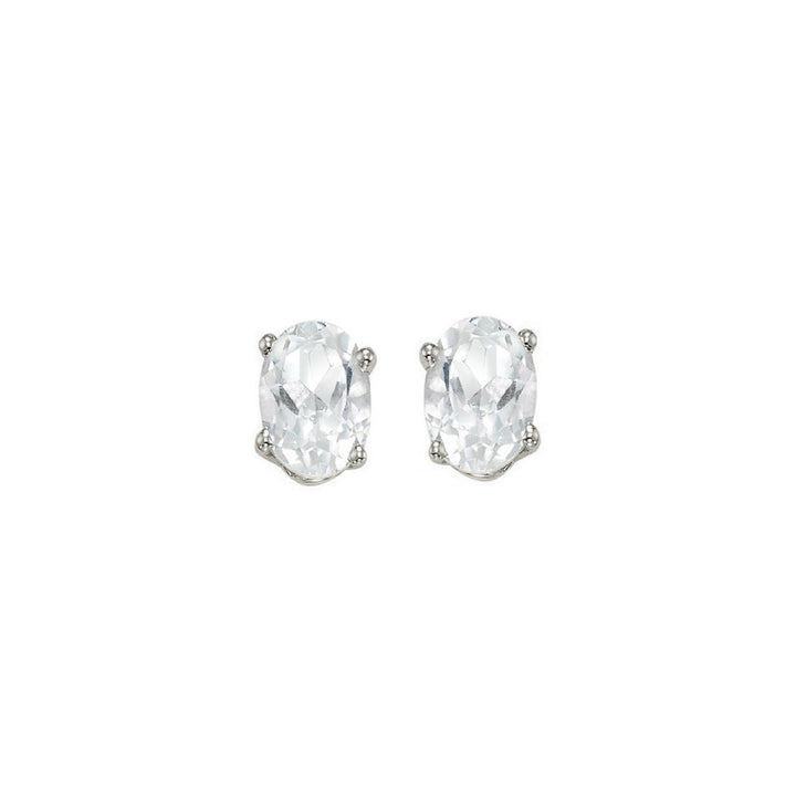14Kt White Gold & White Topaz 1/2Ctw Earring