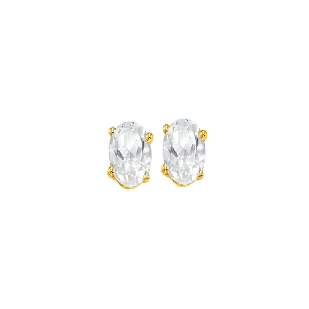 14Kt Yellow Gold White Topaz 7/8Ctw Earring