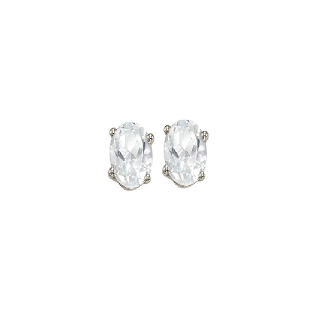 14Kt White Gold & White Topaz 7/8Ctw Earring
