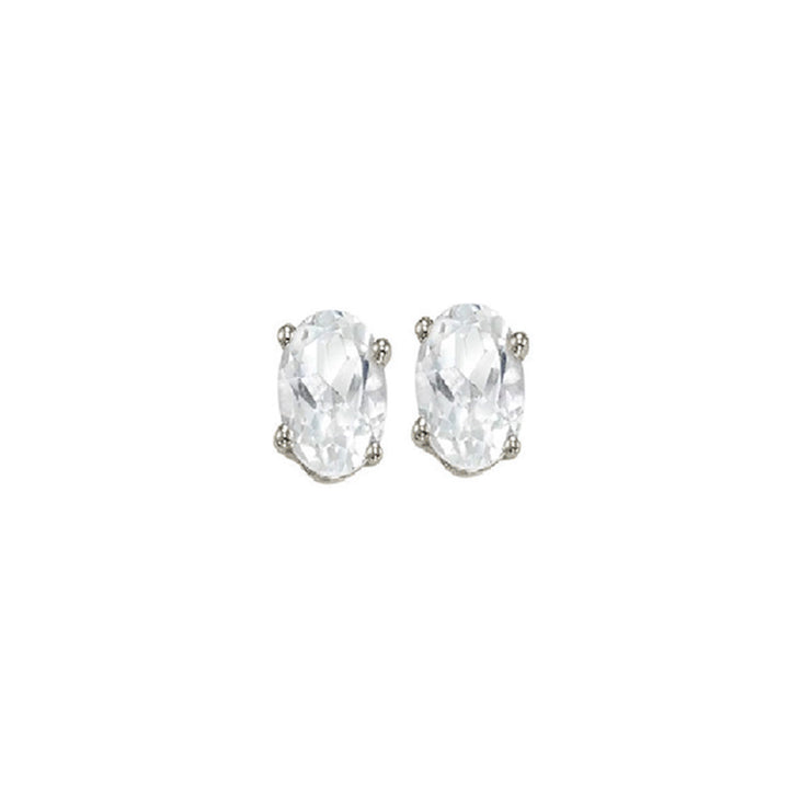 14Kt White Gold & White Topaz 7/8Ctw Earring