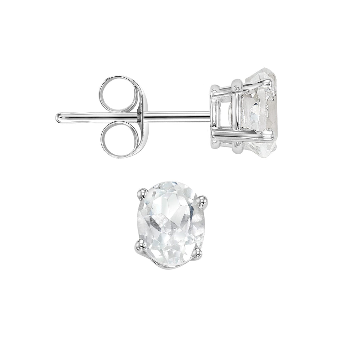 14Kt White Gold White Topaz 1Ctw Earring