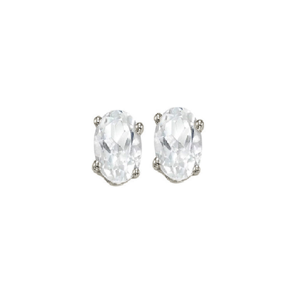 14Kt White Gold & White Topaz 1Ctw Earring