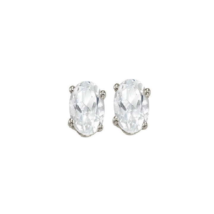 14Kt White Gold & White Topaz 1Ctw Earring