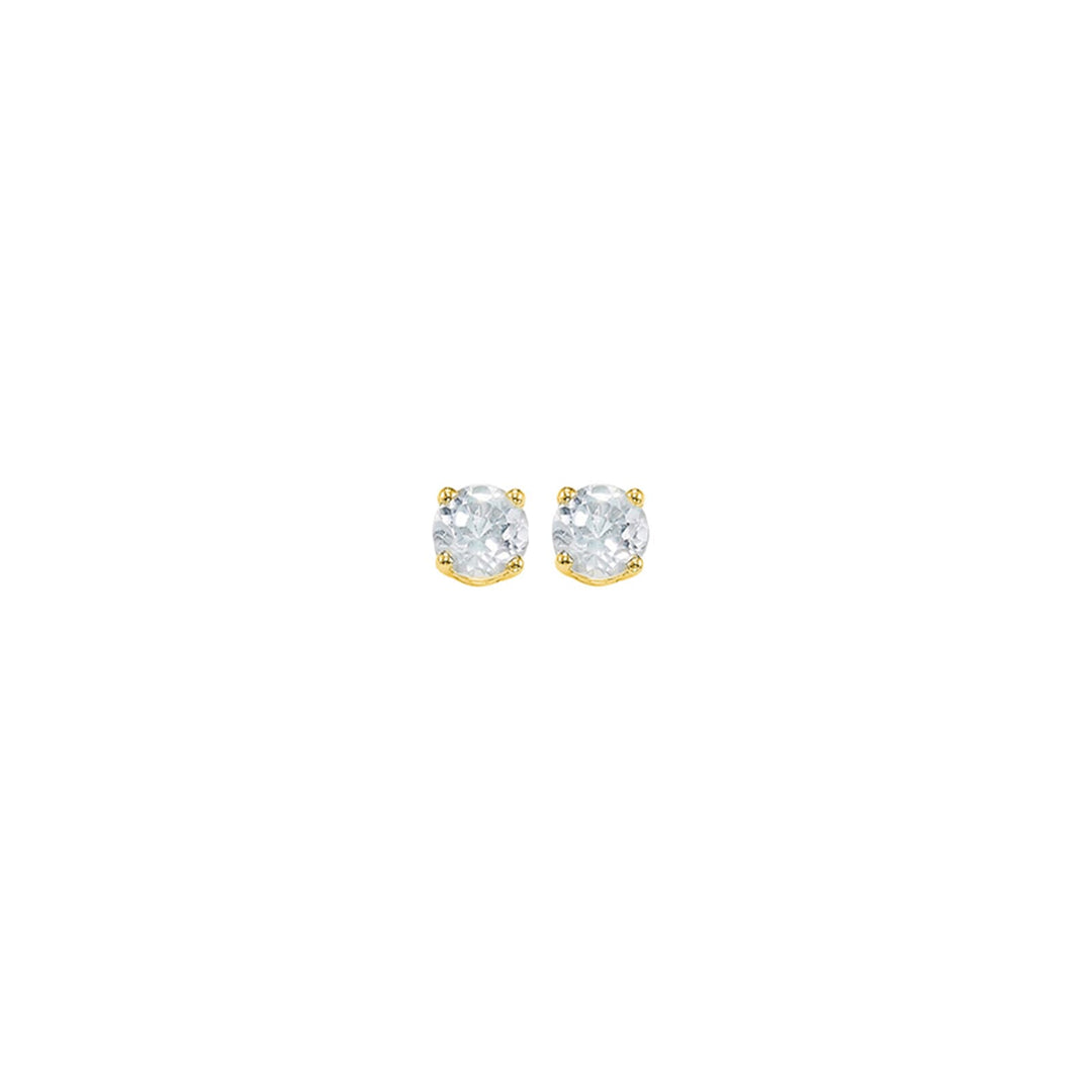 14Kt Yellow Gold White Topaz 1/4Ctw Earring