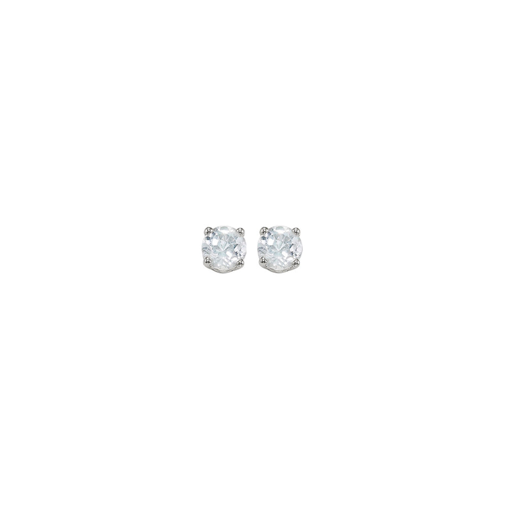 14Kt White Gold & White Topaz 1/4Ctw Earring