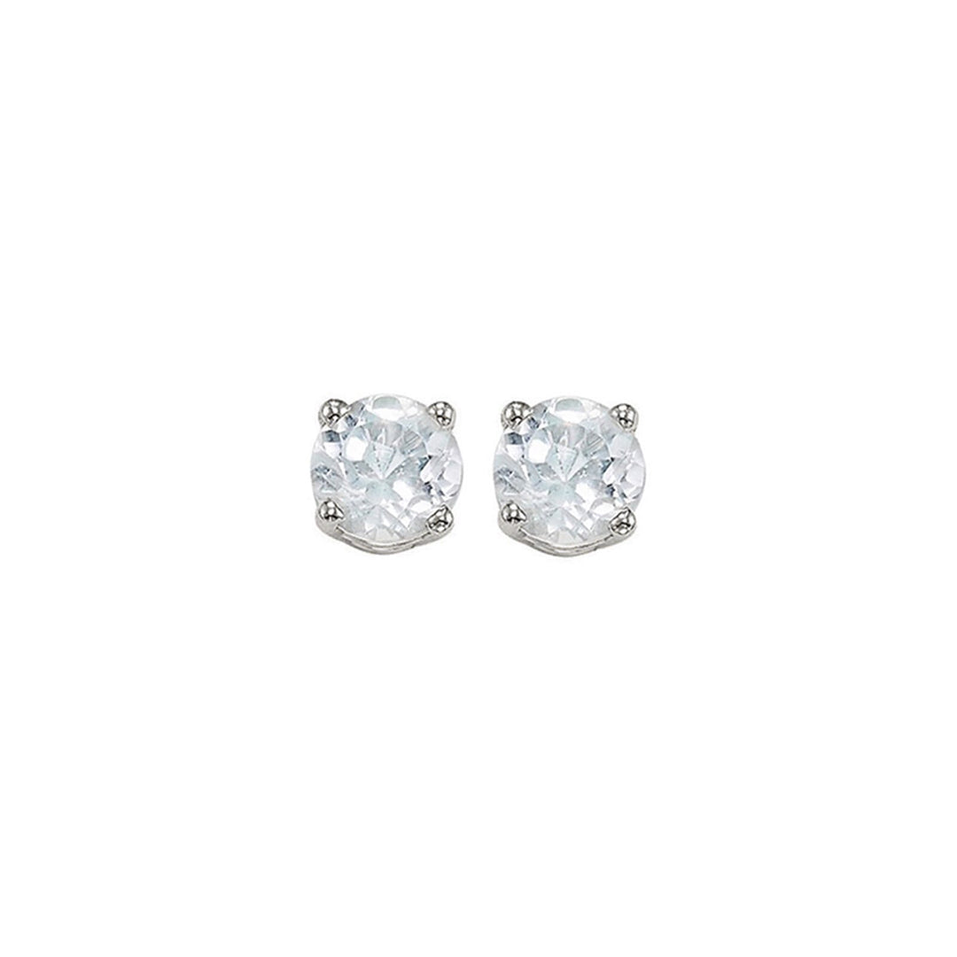 14Kt White Gold White Topaz 7/8Ctw Earring
