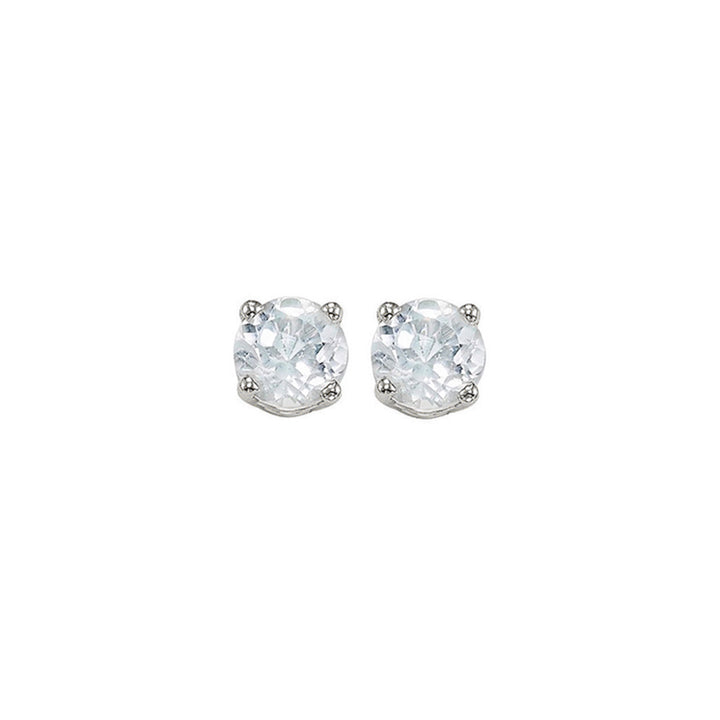 14Kt White Gold White Topaz 7/8Ctw Earring