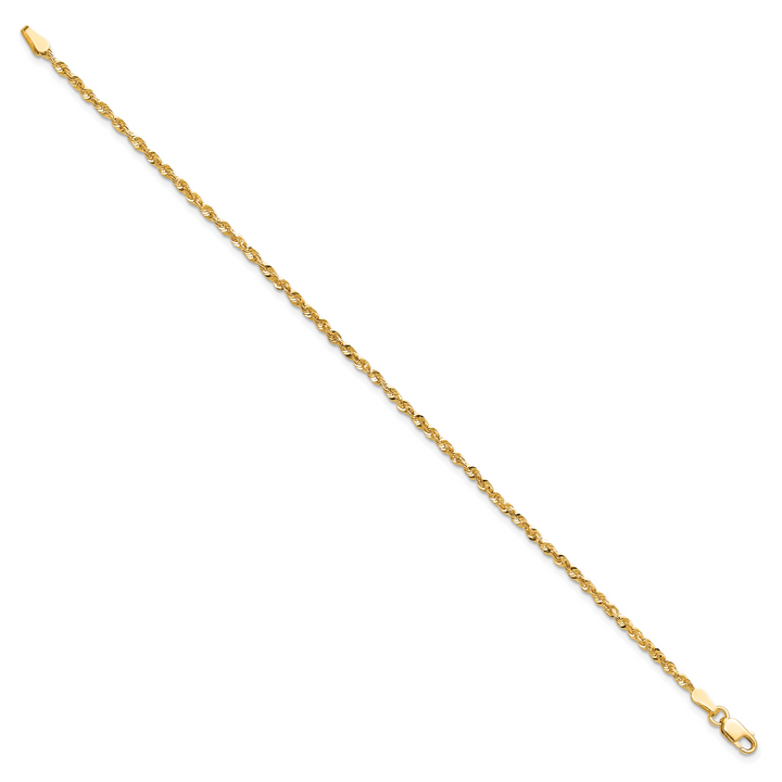 14k 2.0mm Ultra D/C Lightweight Rope Chain Anklet