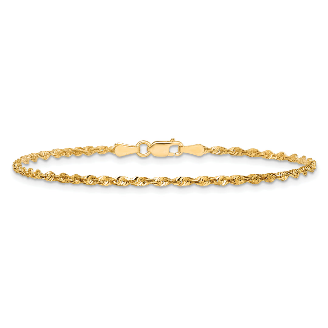 14k 2.0mm Ultra D/C Lightweight Rope Chain Anklet