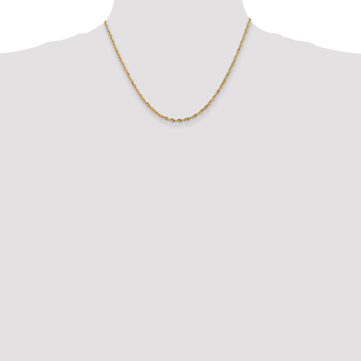 14k 2.5mm Ultra D/C Lightweight Rope Chain