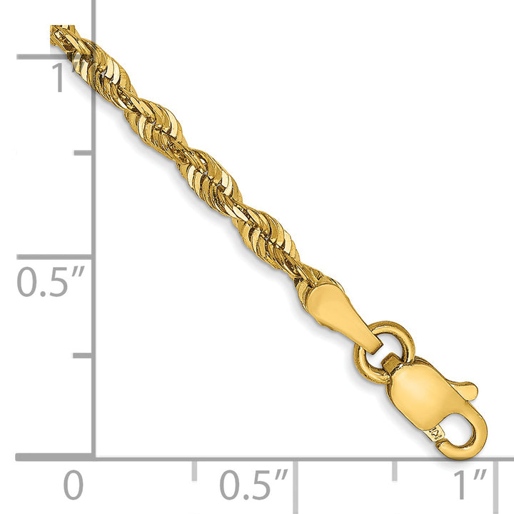 14k 2.5mm Ultra D/C Lightweight Rope Chain