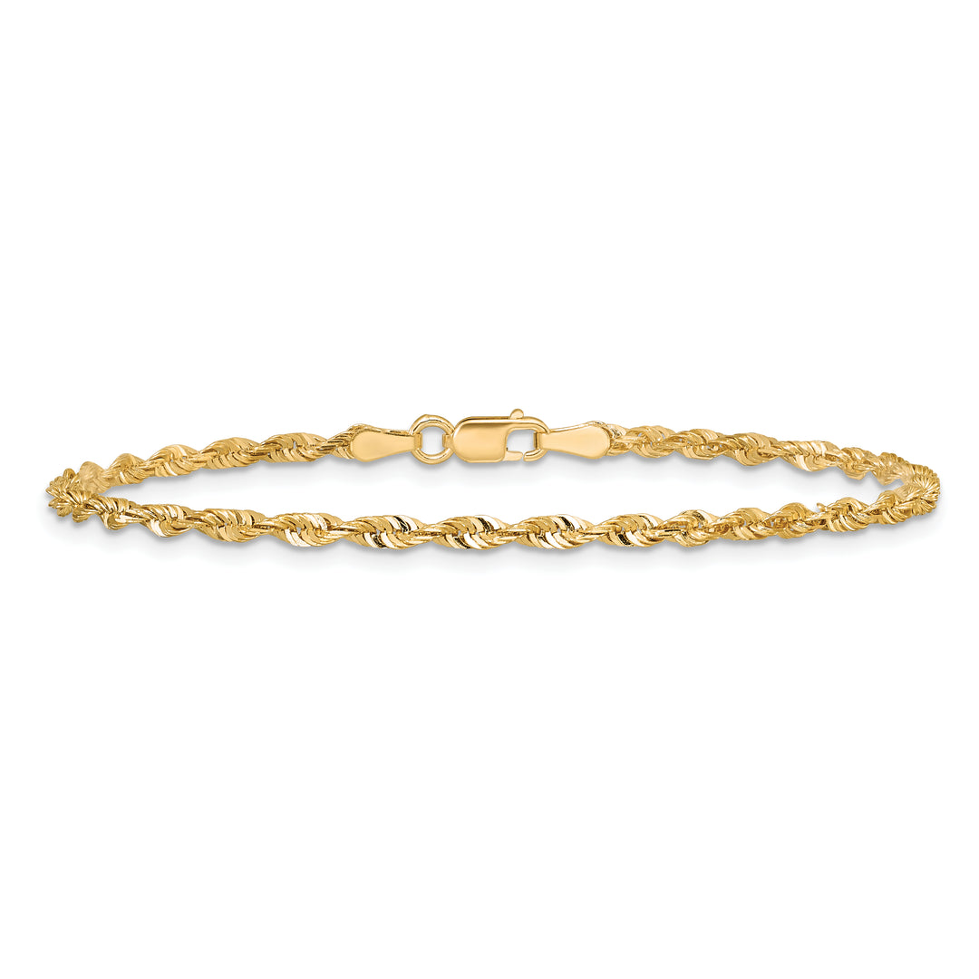 14k 2.5mm Ultra D/C Lightweight Rope Chain Anklet