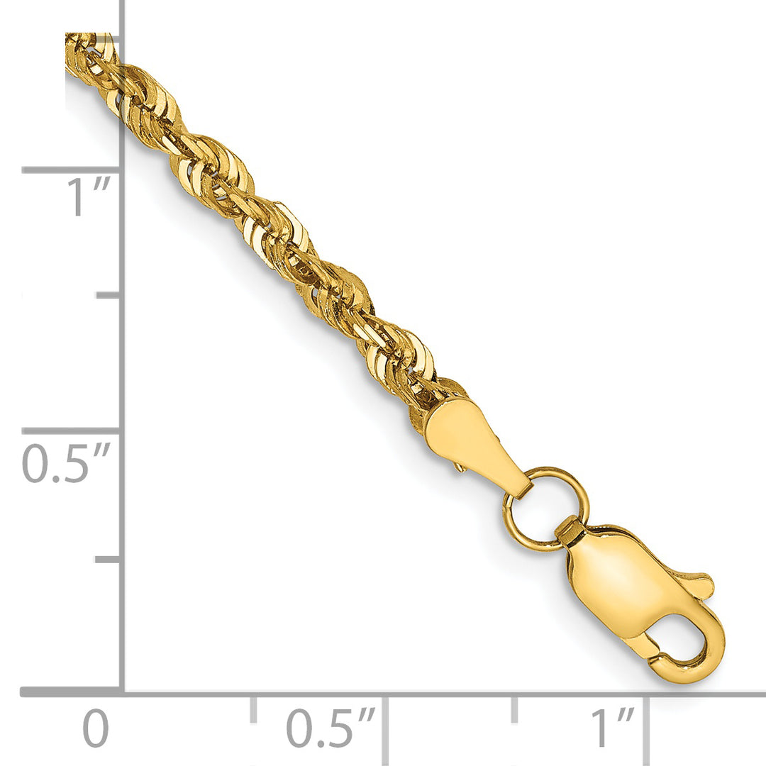 14k 2.75mm Ultra D/C Lightweight Rope Chain Anklet