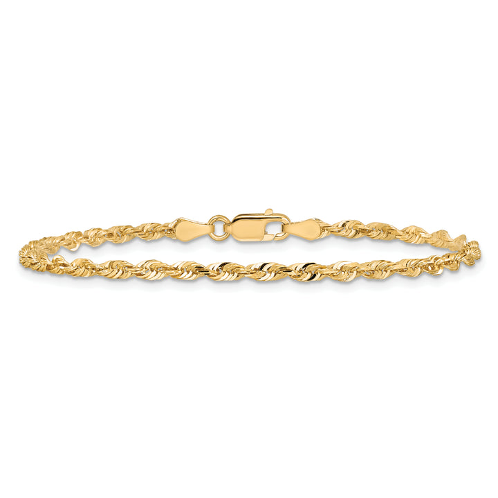 14k 2.75mm Ultra D/C Lightweight Rope Chain Anklet