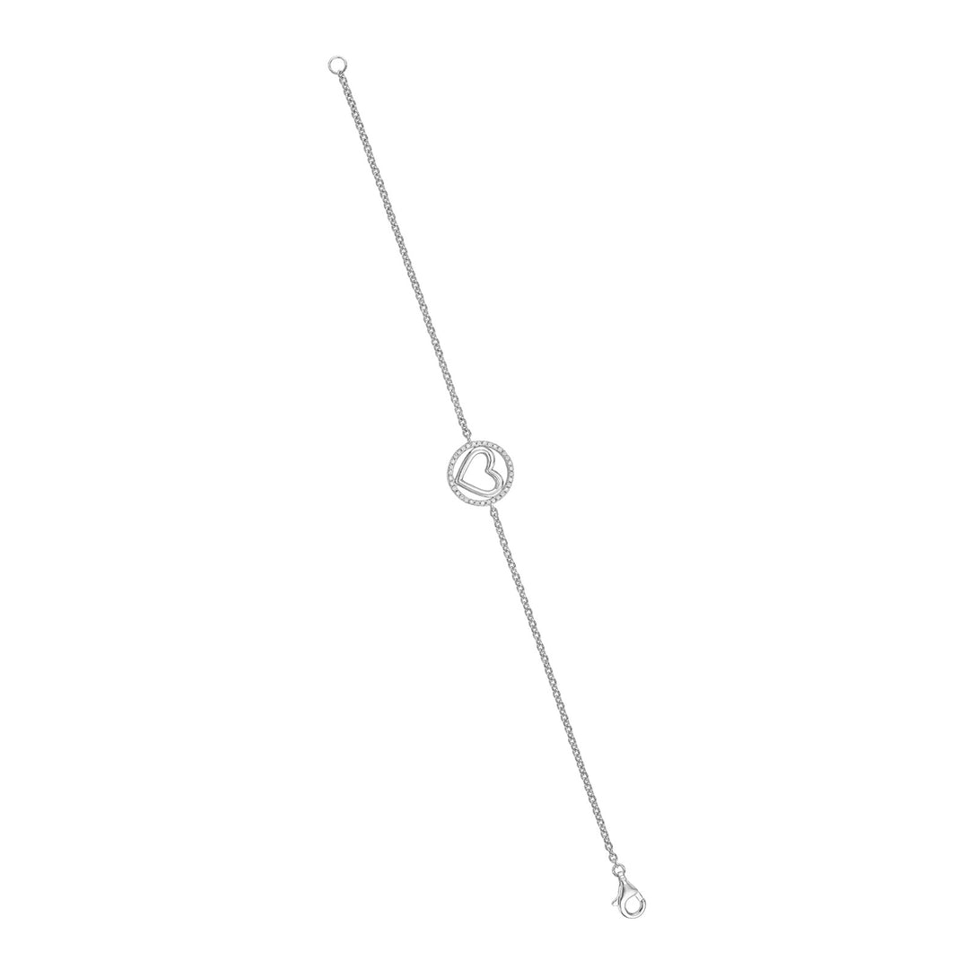 Silver White Diamond 1/10Ctw Bracelet