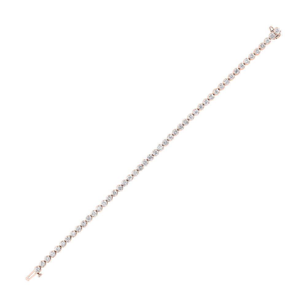 14Kt Rose Gold Diamond 3Ctw Bracelet