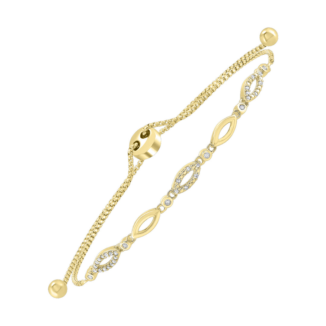 Silver Yellow Diamond 1/8Ctw Bracelet