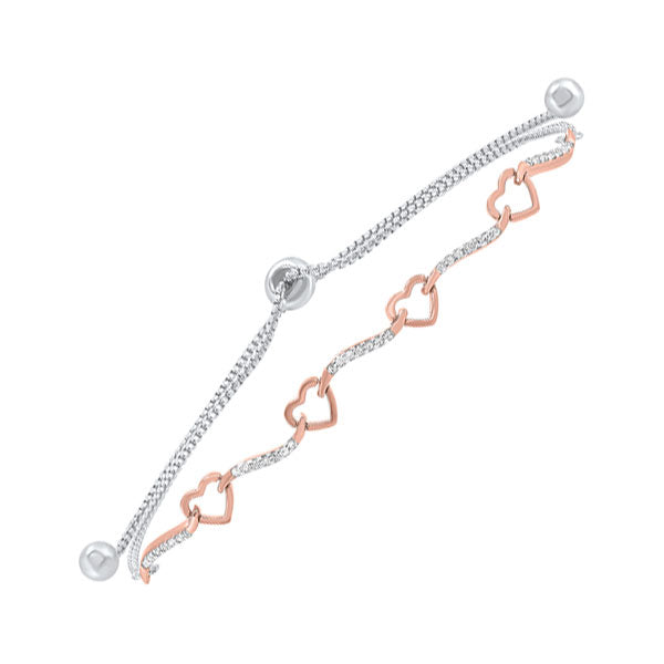Silver Rose Diamond 1/8Ctw Bracelet