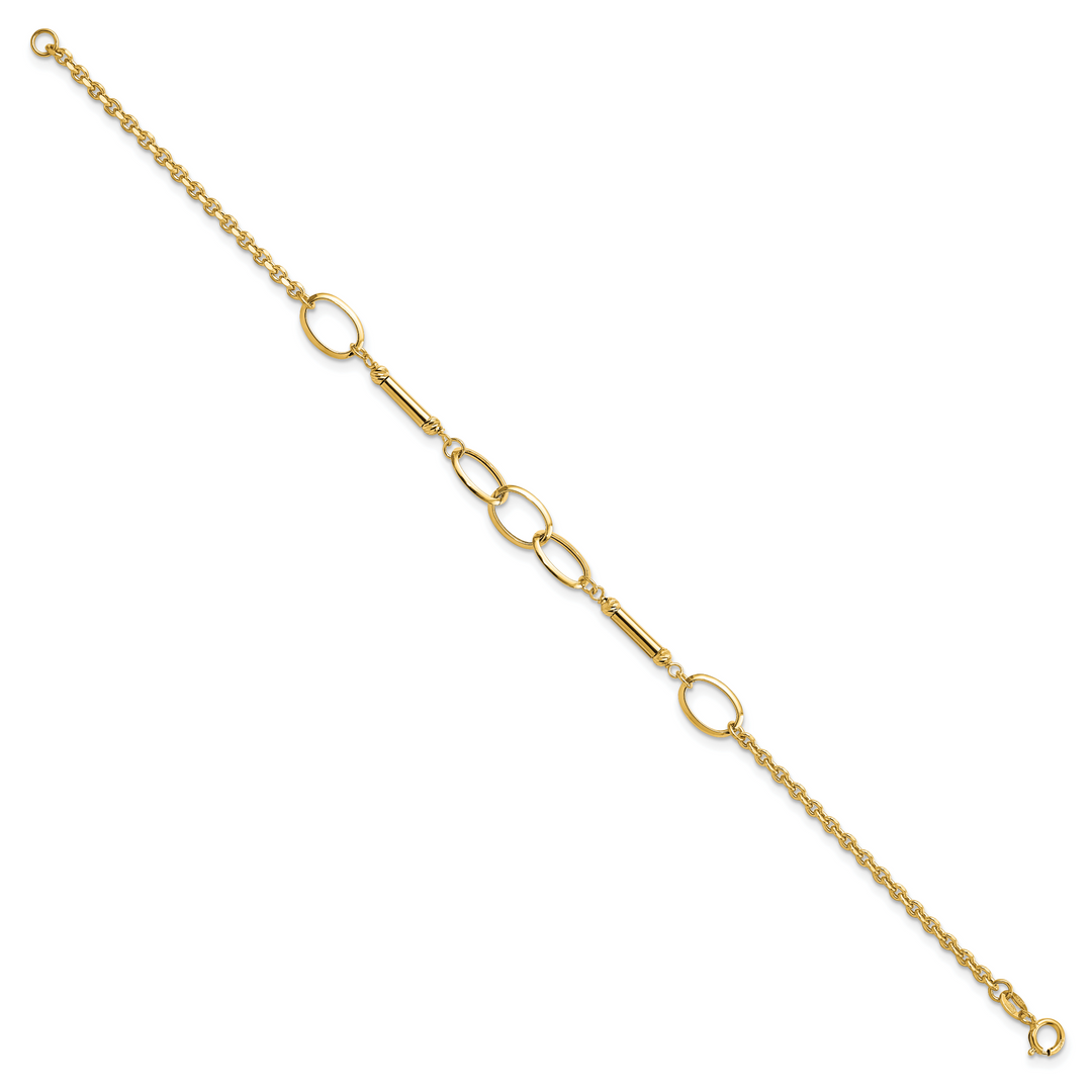 14K Polished Bars and Links Bracelet