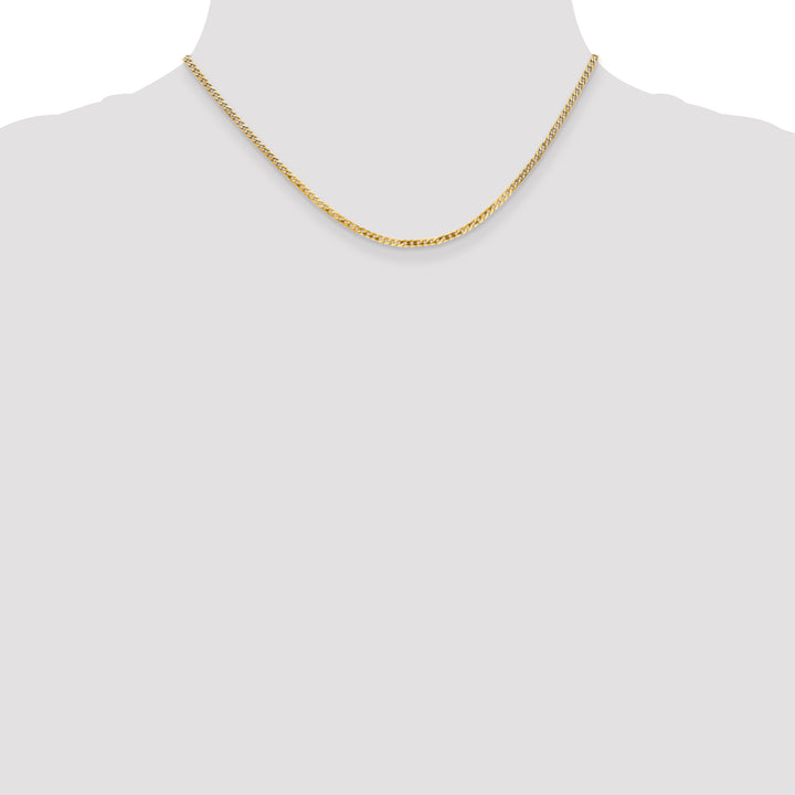 14k 2.2mm Flat Beveled Curb Chain