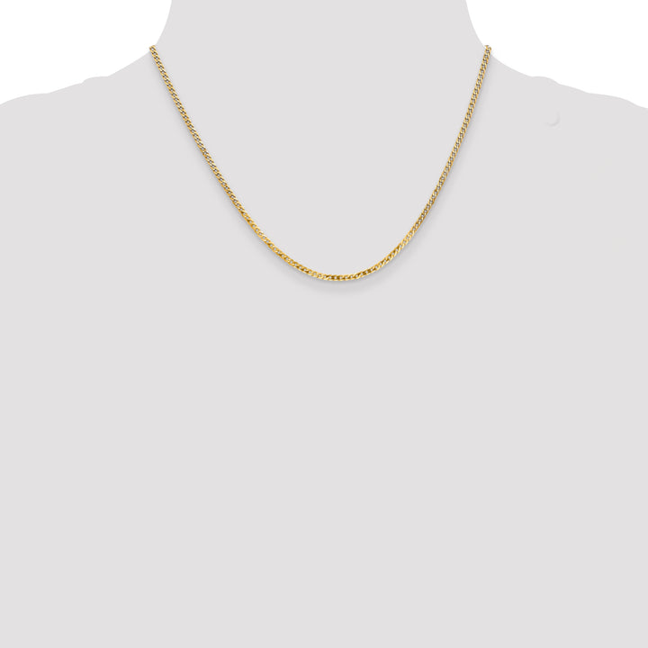 14k 2.2mm Flat Beveled Curb Chain