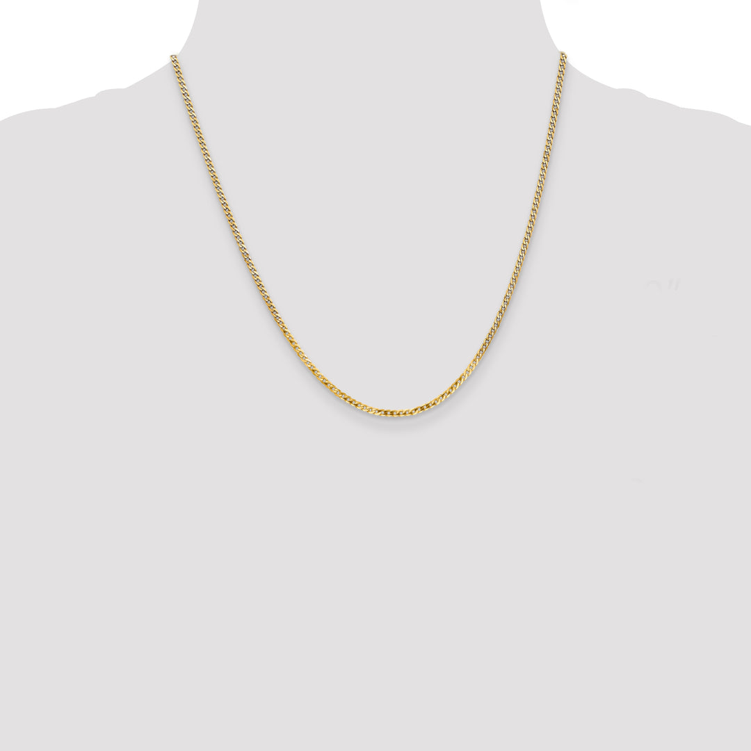 14k 2.2mm Flat Beveled Curb Chain
