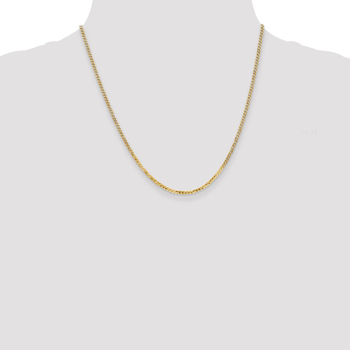14k 2.2mm Flat Beveled Curb Chain
