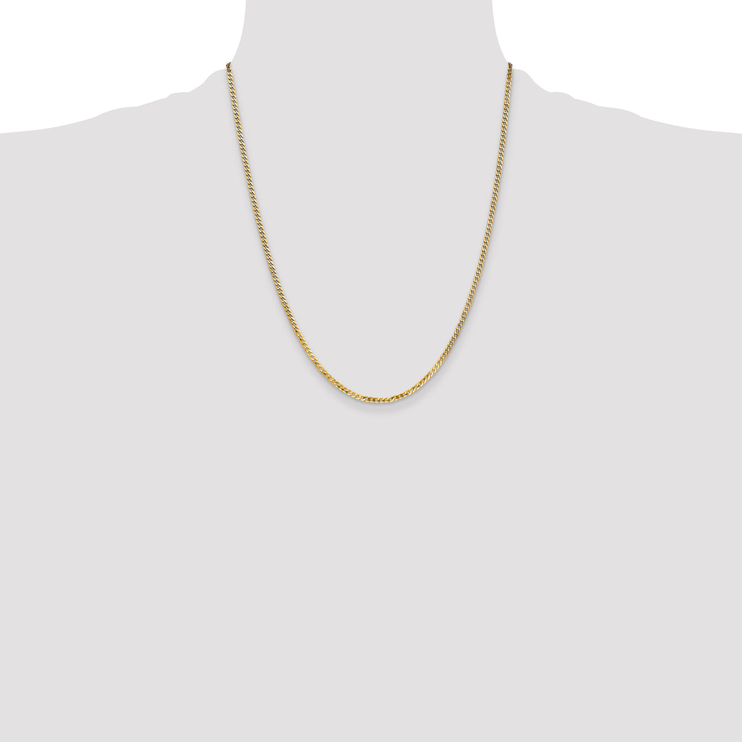 14k 2.2mm Flat Beveled Curb Chain