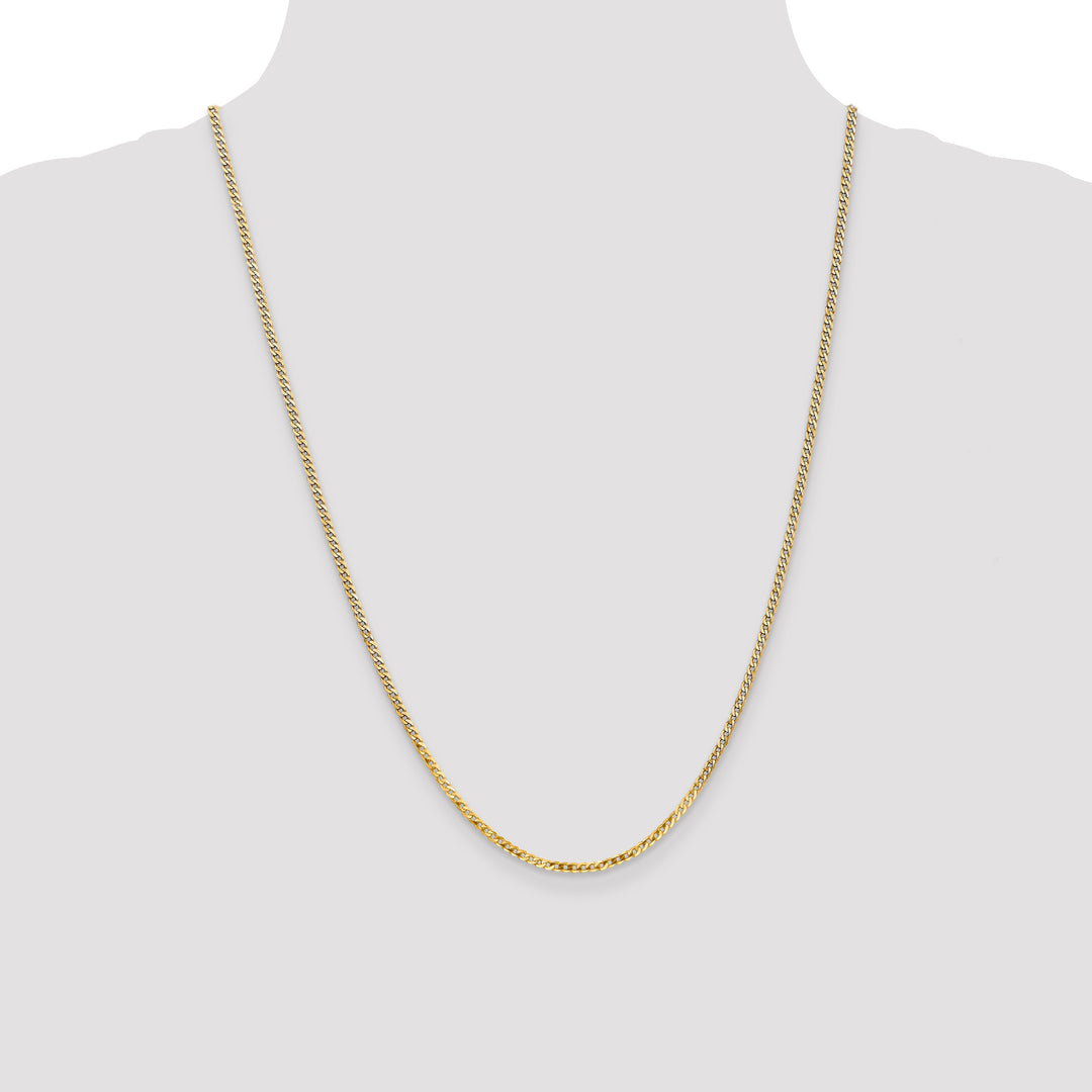 14k 2.2mm Flat Beveled Curb Chain