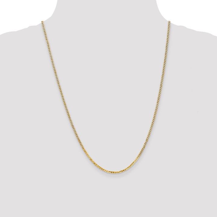 14k 2.2mm Flat Beveled Curb Chain