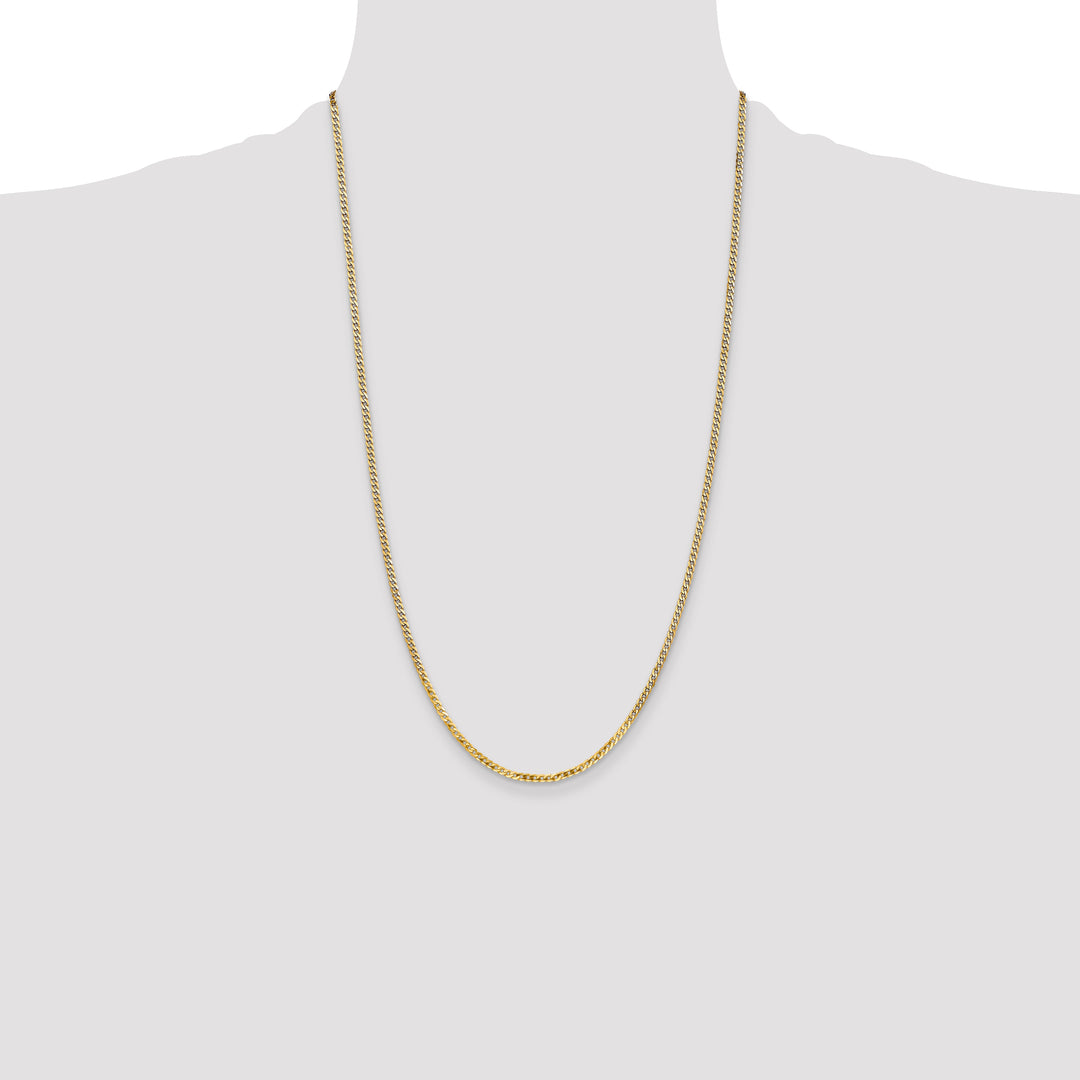 14k 2.2mm Flat Beveled Curb Chain