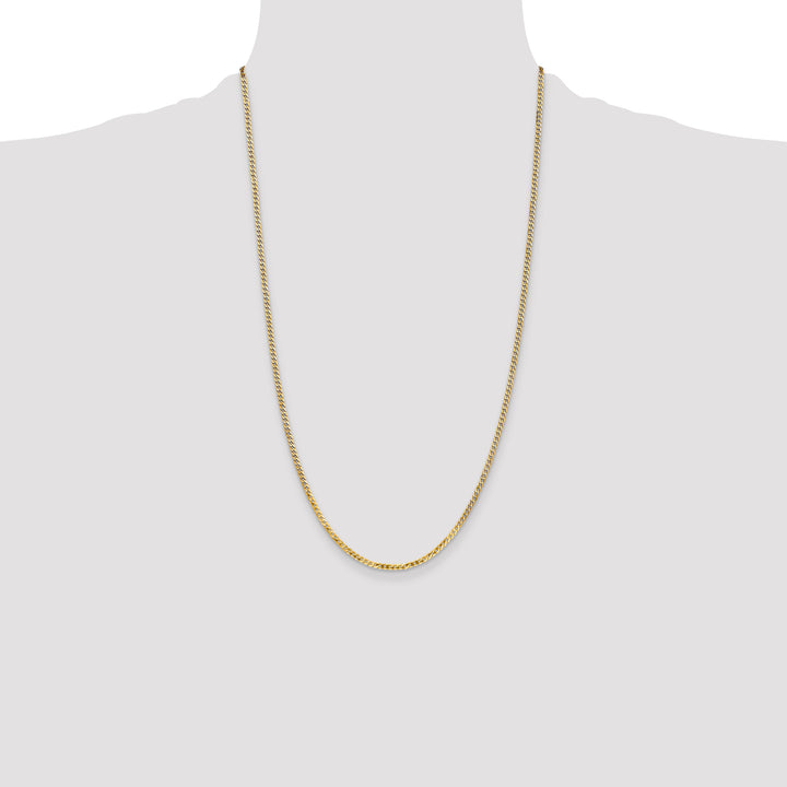 14k 2.2mm Flat Beveled Curb Chain