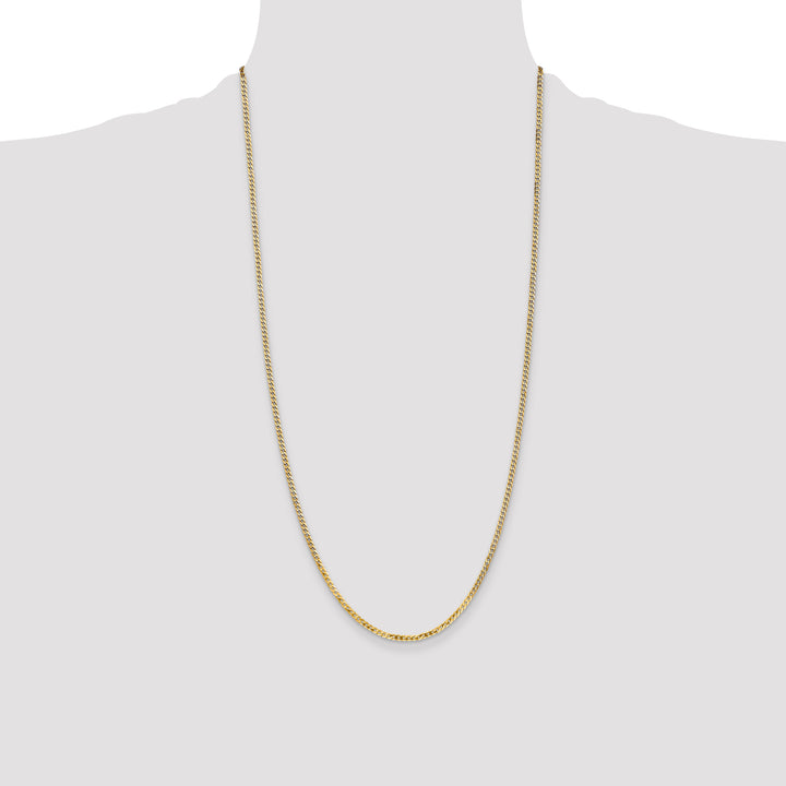14k 2.2mm Flat Beveled Curb Chain
