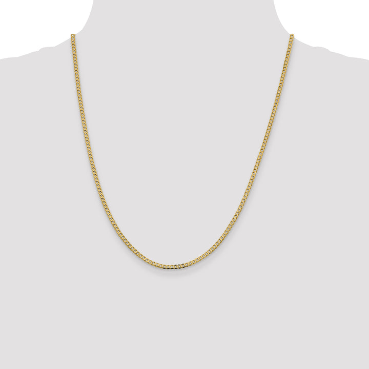 14k 2.3mm Flat Beveled Curb Chain